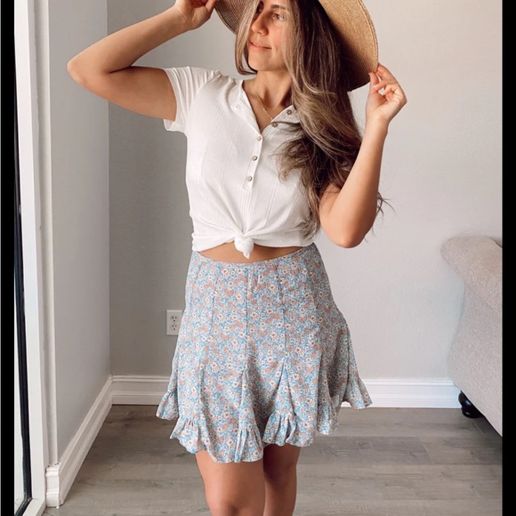 Floral Blue Skirt